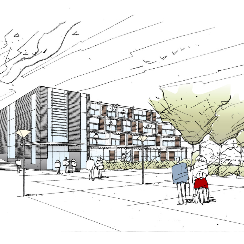 Bøgeskovhus, Aarhus - tegning perspektiv